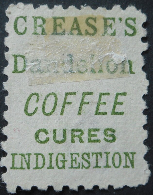 New Zealand 1893 One Penny with Creases Coffee in green advert SG 218k used