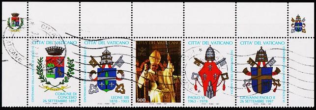 Vatican City. 1997 900L(Stamp+4 labels)  S.G.1172 Fine Used