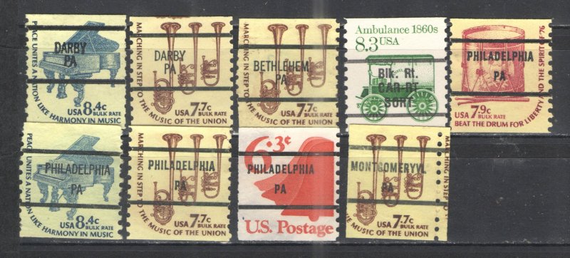 US Precancel 1986-90 Collection MH & Used G/VG - Pennsylvania precancels