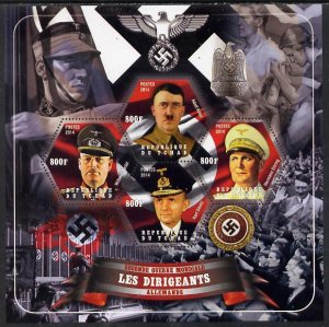 CHAD - 2014 - WWII Leaders, Germany - Perf 4v Sheet #3 - M N H - Private Issue