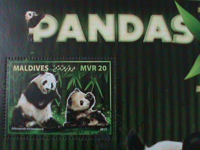 ​MALDIVES-2017 SC# 3998-BEAUTIFUL LOVELY GIANT PANDAS CTO SHEET VF LAST ONE