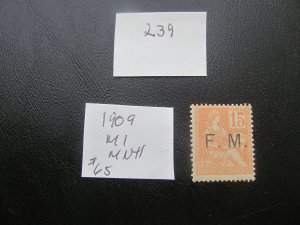 FRANCE 1901 MNH SC M1 FM  MILITARY  VF $65 (239) NEW COLLECTION