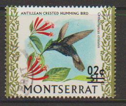 Montserrat SG 335  surch 02c on $1  VFU