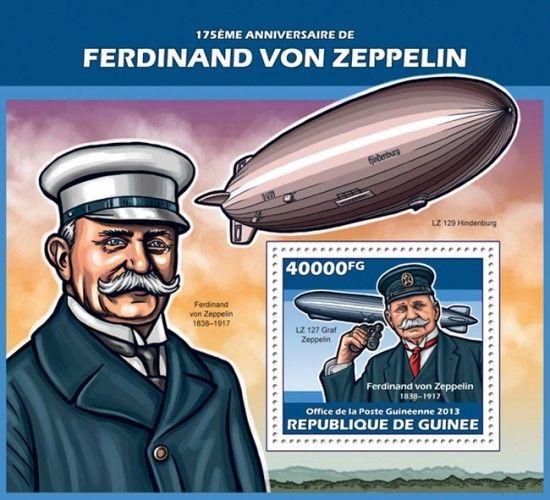 Ferdinand von Zeppelin Zeppelins Zeppeline Aviation Guinea MNH stamps set 