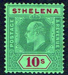 SAINT HELENA 1908 EDVII 10s green and red on - 41988