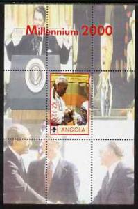 Angola 2000 Millennium 2000 - Pope perf s/sheet (backgrou...