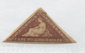 1855 Cape of Good Hope 1d brick red mint o.g. hinged