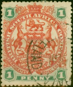 Rhodesia 1897 1d Scarlet & Emerald SG67 Good Used