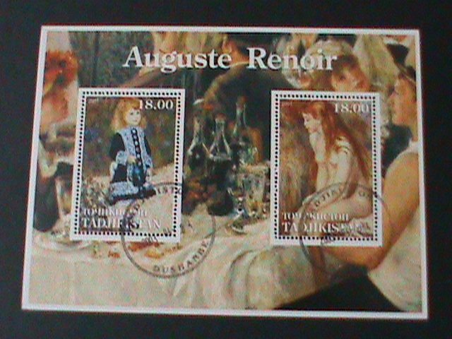 TADJIKISTAN 2003 -FAMOUS PAINTING-BY AUGUSTE RENOIR-CTO S/S- VF-FANCY CANCEL