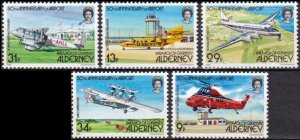 Alderney 1985 , Aircrafts  MNH set # 18-22