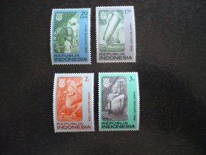 Stamps - Indonesia -Scott#687,691,692,694-Mint Never Hinged Part Set of 4 Stamps