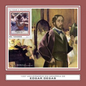 St Thomas - 2017 Artist Edgar Degas - Stamp Souvenir Sheet - ST17401b