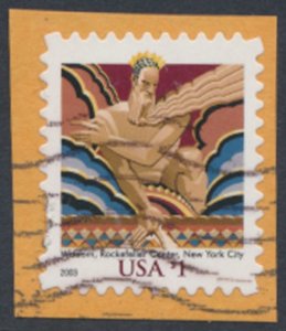 USA Sc# 3766a  Used SA on piece Wisdom Rockefeller see details / scan