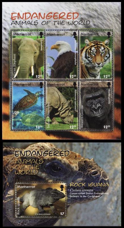 Montserrat Birds Endangered Animals Sheetlet+MS SG#1393-MS1399