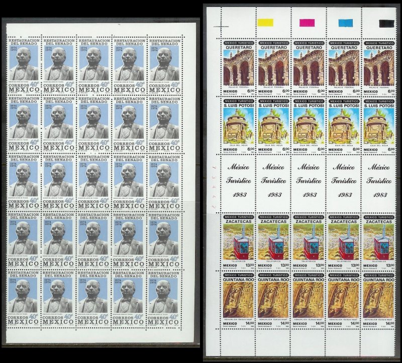 MEXICO (189) Partial Sheets 4350+ Stamps All Mint Never Hinged Huge selection!