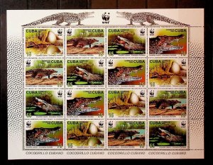 CUBA Sc 4345a NH MINISHEET OF 2003 - WWF - CROCODILE - (CT5)