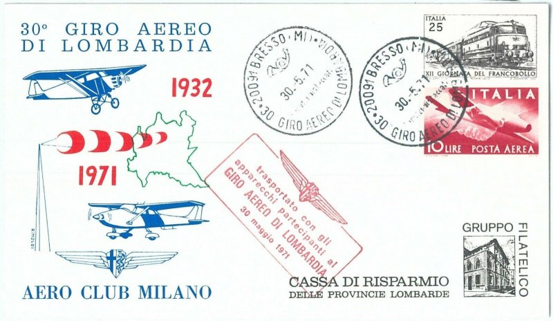 72127 - POSTAL HISTORY - AVIATION: 30th Air Tour LOMBARDY # 01270 1971-