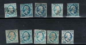 Netherlands #1 Used Ten Examples In Different Shades Varieties - Small Thins