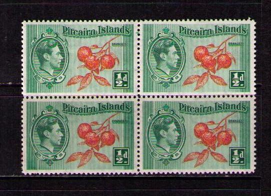 PITCAIRN ISL Sc# 1 MNH FVF Blk4 Cluster of Oranges on Branch