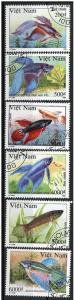 Vietnam 1992 - Scott 2402 .. 2407 set of 6, CTO - Betta Fish