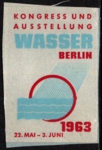 1963 Germany Poster Stamp Water Congress & Exhibition Berlin 22 May- 3 June