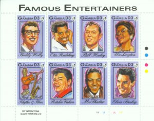 Famous Entertainers, Elvis,  S/S 8 (GAMB1395)*