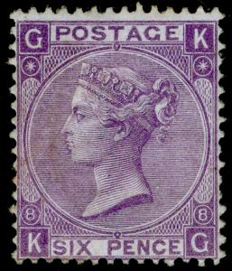 SG109, 6d mauve plate 8, M MINT. Cat £800.