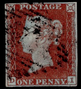 GB QV SG8, 1d red-brown PLATE 50, USED. Cat £45. IRELAND DI