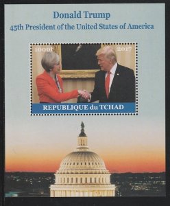 CHAD - 2017 - Donald Trump #1 - Perf Souv Sheet -Mint Never Hinged-Private Issue