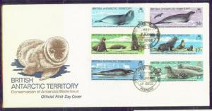 BR.ANT.TERR.  96-101 MNH 1982 SEALS  FIRST DAY COVER