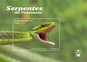 GUINEA BISSAU - 2021 - Venezuelan Snakes - Perf Souv Sheet #1- Mint Never Hinged