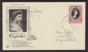 Malaya Perlis 28 Queen Elizabeth II Coronation Artcraft Pencil FDC