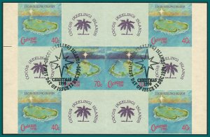 Cocos  1990 Christmas,  $3 Booklet Pane, used  #223a, SG231a