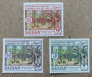 Sudan 1960 Forestry Congress, MNH. Scott 133-135, CV $1.70