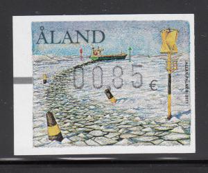 Aland 2011 MNH Postal label 85c Ship going through ice pack