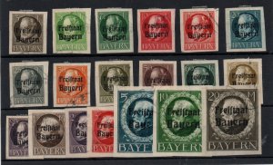 Bavaria 1919 Free State 2nd set fine used #154-172 WS36542