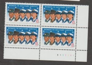 U.S. Scott #3174 Women in Military Service Stamp - Mint NH Plate Block
