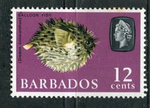 BARBADOS; 1965 early QEII Marine Life issue fine Mint 12c. value