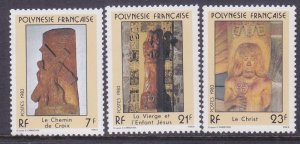 French Polynesia 376-78 MNH 1983 The Way of the Cross & Virgin & Child