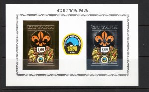 Guyana 1992 MNH Gold and silver foil souvenir sheet IMPERFORATE