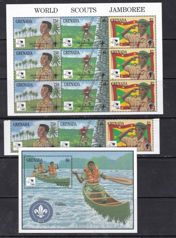 UGANDA ^^^^^1995  MNH  x2 Souv/sheets  + set  ( SCOUT JAMBOREE)  $$@ cam3829gren