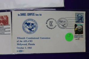 Samuel Gompers stamp club philatelic cover expo convention lot 1981-1983