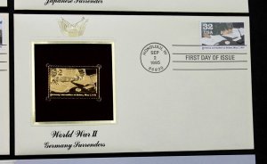 US #2981a-j FDC 22K Gold Replicas Set of 10 WWII Victory at Last