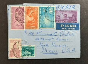 1956 Opera House Bombay India Airmail Cover to North Riverside IL USA