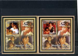 MOZAMBIQUE 2002 PAINTINGS BY AUGUSTE RENOIR 2 S/S PERF.& IMPERF. MNH