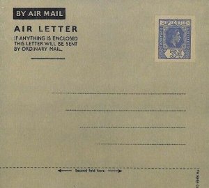 FIJI Airmail Air Letter Unused KGVI 3d Postal Stationery Cover {samwells}AP142