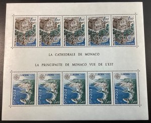 Monaco #1114a Mint Sheet of 10 Europa Cathedral & View from the East 1978