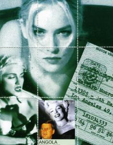 Angola 2000 MARILYN MONROE KENNEDY SHARON STONE MADONNA s/s Perforated Mint (NH)