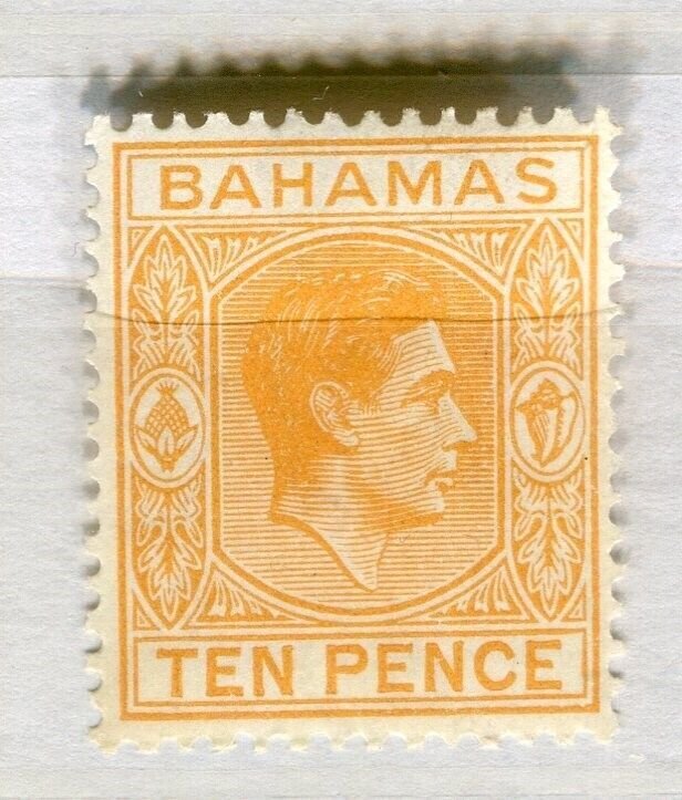 BAHAMAS; 1938 early GVI issue fine Mint hinged Shade of 10d. value