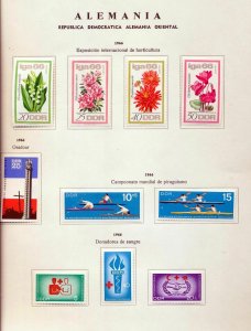 GERMANY East 1965/66 MH on 10 Pages.Fish Costumes Birds(Apx 130+Stamps)MZT 302 